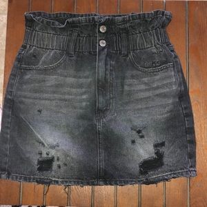 Black jean skirt